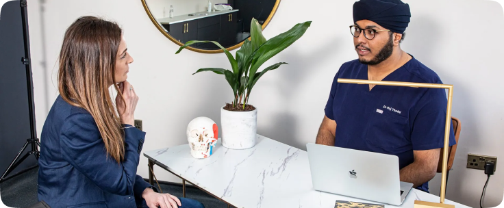 Dr. Raj having conversation