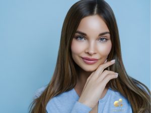 A beautiful women with her facial feature